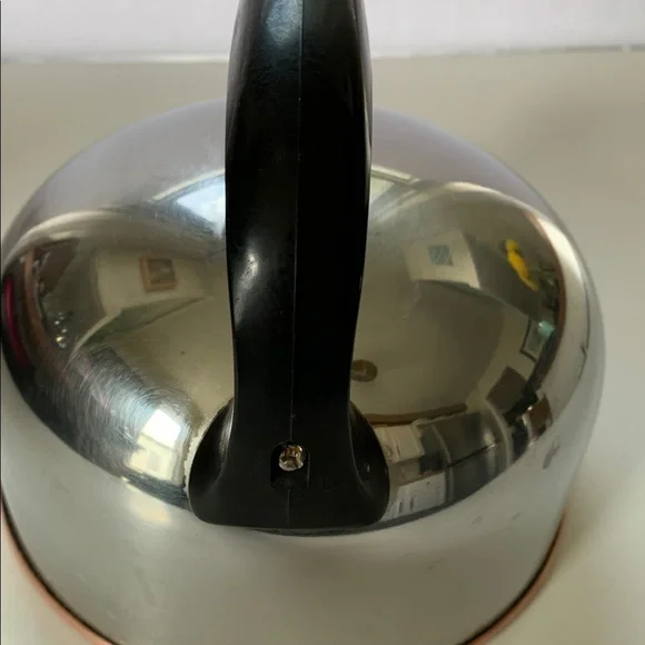 Vintage Paul Revere Stainless Steel Whistling Teakettle with Copper Base - Picture 6 of 7
